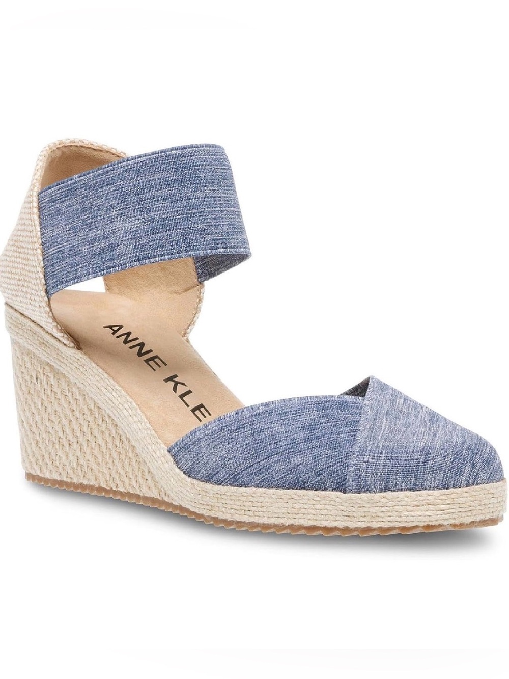 Anne Klein Azatia Denim Espadrille Wedge Sandals 7M
